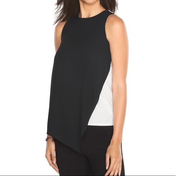 White House Black Market Tops - WHBM NWT black/cream Overlay Shell top